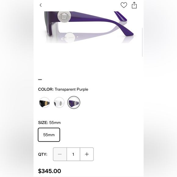 Versace PURPLE MEDUSA RUNWAY SQUARED SUNGLASSES — Includes Versace Hard Case - Picture 8 of 8